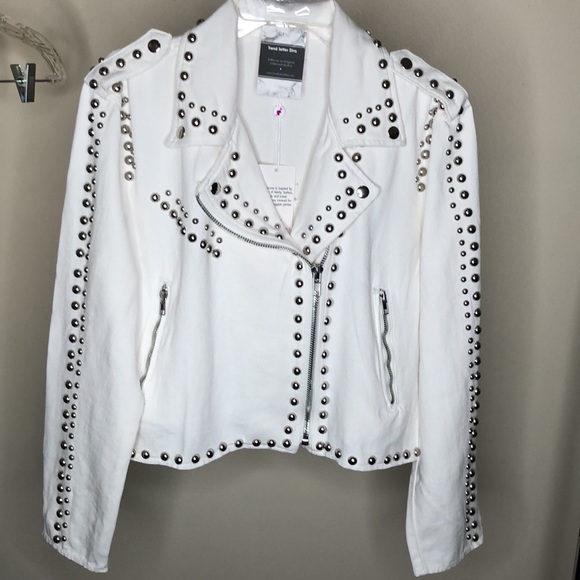 White Denim Studded jacket - Picture 9 of 15
